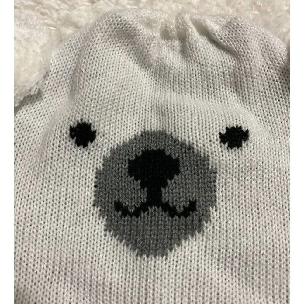 Polar Bear Kid's Winter Hat Cap NEW One Size White